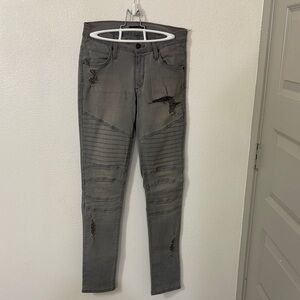 James Jeans Gray Distressed Skinny Jeans